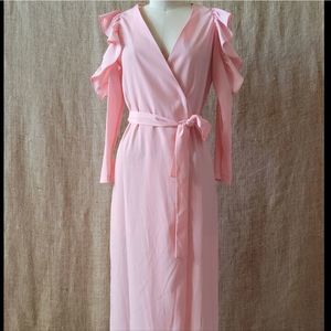 TOPSHOP Pink Ruffle Wrap Dress -2